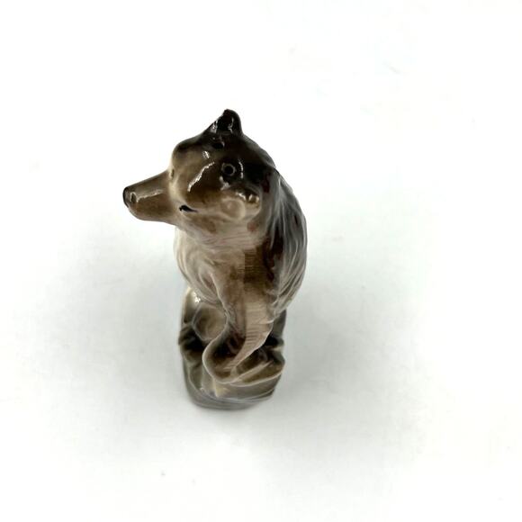 Antique Vintage Glen Oak Park Zoo Porcelain Bear Japan Made MCM CHIPPED Ear - Picture 3 of 9